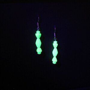 Uranium glass bead earrings
